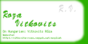 roza vitkovits business card